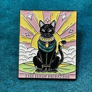 Black Cat Enamel Pin - The High Priestess